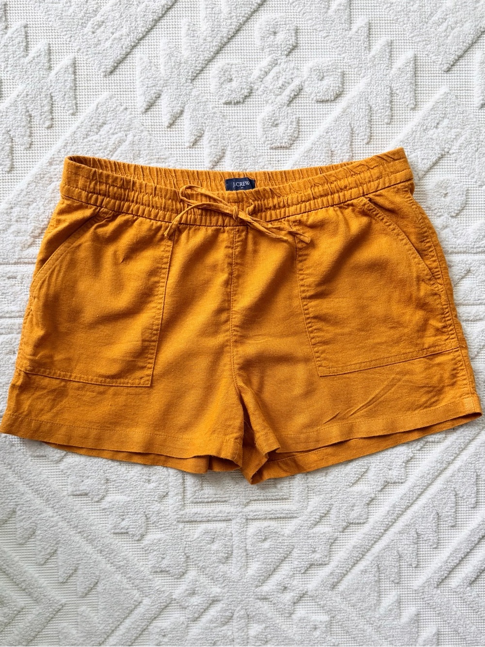 J. Crew Women’s Mustard Yellow Linen Blend Shorts Size Small